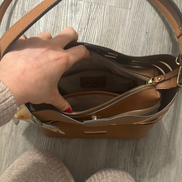 Brown Faux Leather Crossbody or Handheld Bag - Picture 10 of 12